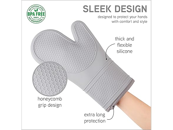 COOK WITH COLOR Silicone Oven Mitts