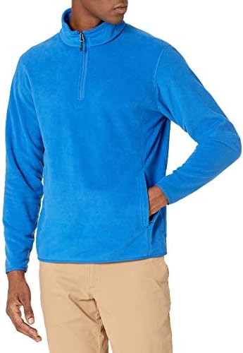 Amazon Essentials Men's Fleece Jacket, 1/4 Zipper Pullover, Medium, Cobalt Blue