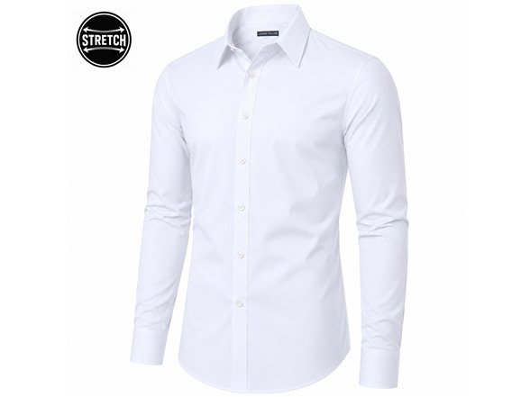 Mens L/S Stretch Dress Shirt - Gallery 10