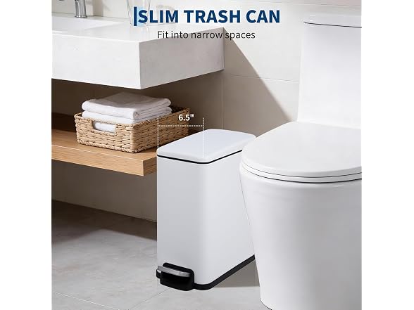 OUTLANE Bathroom Trash Can with Lid,2.6 Gallon 