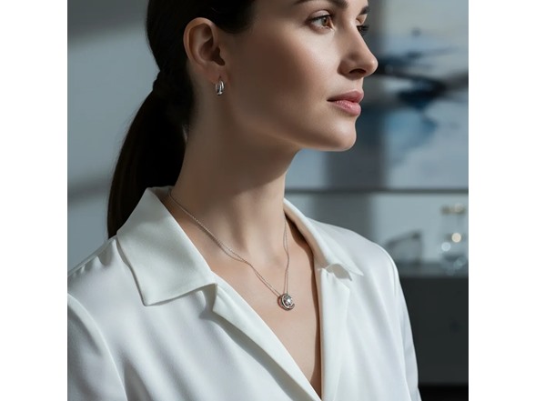 Moon & Star Moissanite Necklace