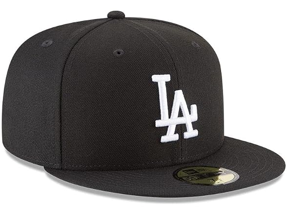 Dodgers 59FIFTY Black White 7 3/8