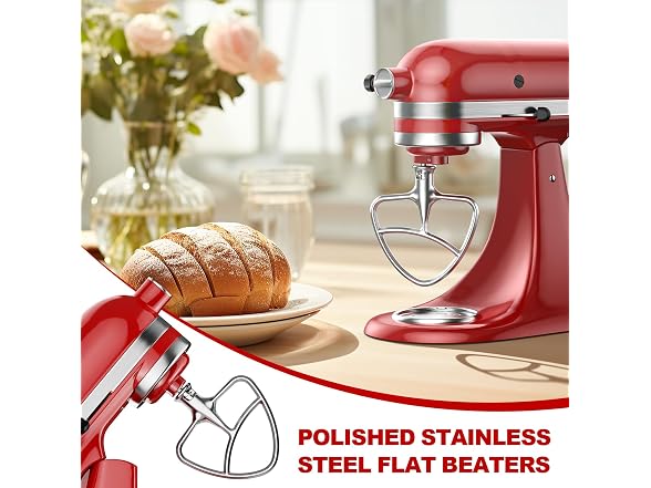 GVODE Stainless Steel Flat Beater for KitchenAid Mixer