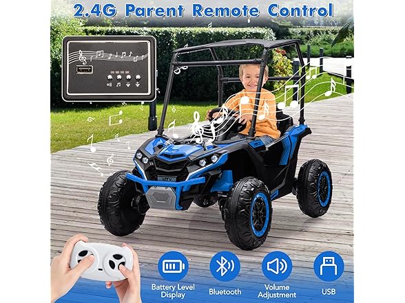 24V Ride on Cars for Kids, Blue