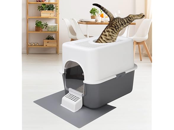 RIZZARI Large Cat Litter Box,Portable Cat Litter Box