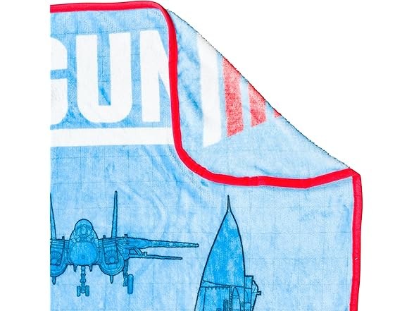 Silver Buffalo Top Gun Flannel Raschel Throw
