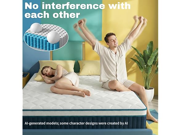 Mutesleep 14 Inch King Memory Foam Mattress, Medium Firm