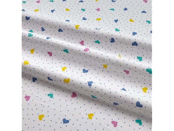 Comfy Flannel Hearts White/Multi, Fabric by