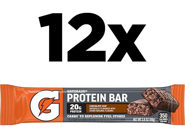 Gatorade Whey Protein Bars Chocolate Chip 12pk