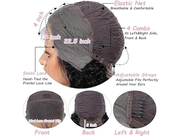 RAYFOG 20 Inch Deep Wave Lace Front Wig