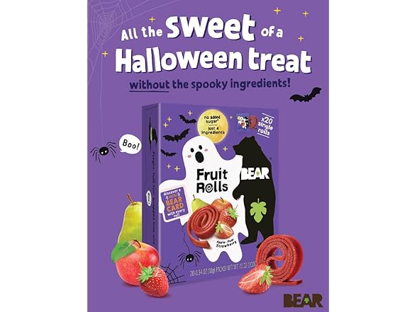 BEAR Halloween Strawberry Fruit Rolls, 7.05 OZ