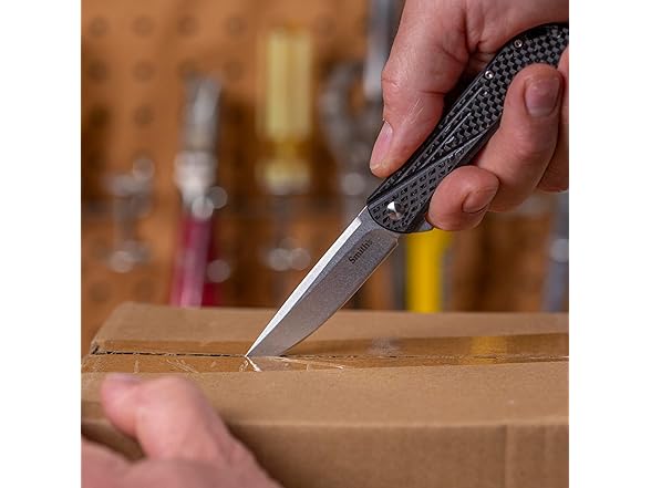 SMITH’S 3-Inch Folding Knife, Black Glass-Filled Handle