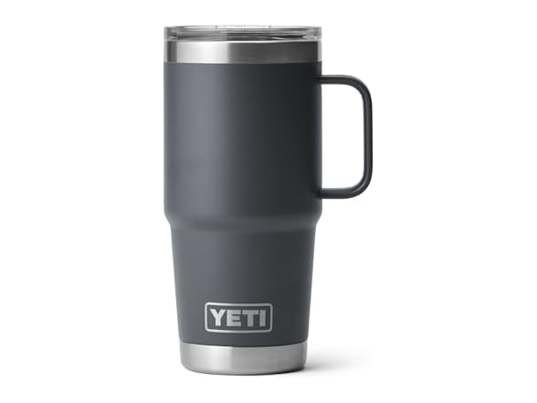 YETI Rambler 20oz Travel Mug, Charcoal