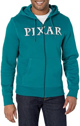 Amazon Essentials Disney | Marvel | Star Wars Men's Fleece Full-Zip Hoodie Sweatshirts (Available in Big & Tall), Pixar Logo, XX-Large