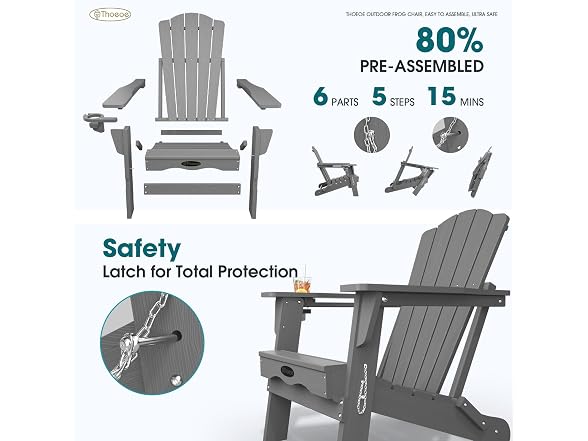THOEOE Folding Adirondack Fire Chair