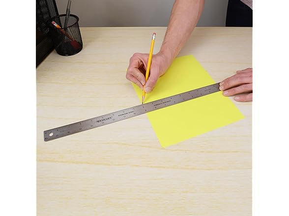Westcott 18-Inch Stainless Steel Zero-Center Ruler