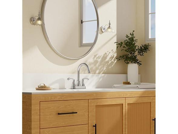 Phiestina Centerset 4" Brushed Nickel Bathroom Faucet