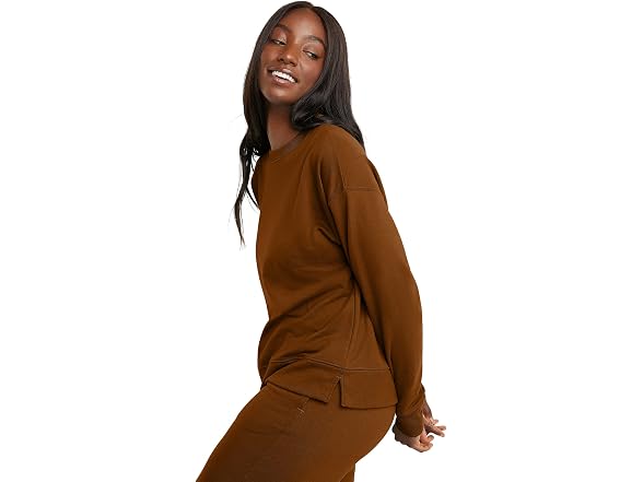 Hanes Women Originals French Terry Sweatshirt - Gallery 3