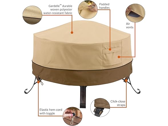 Classic Accessories Veranda Full Coverage Fire Pit Cover