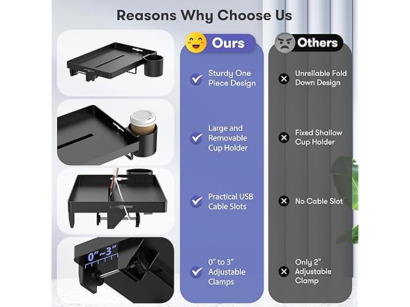AUZONIMICS Bedside Table Shelf