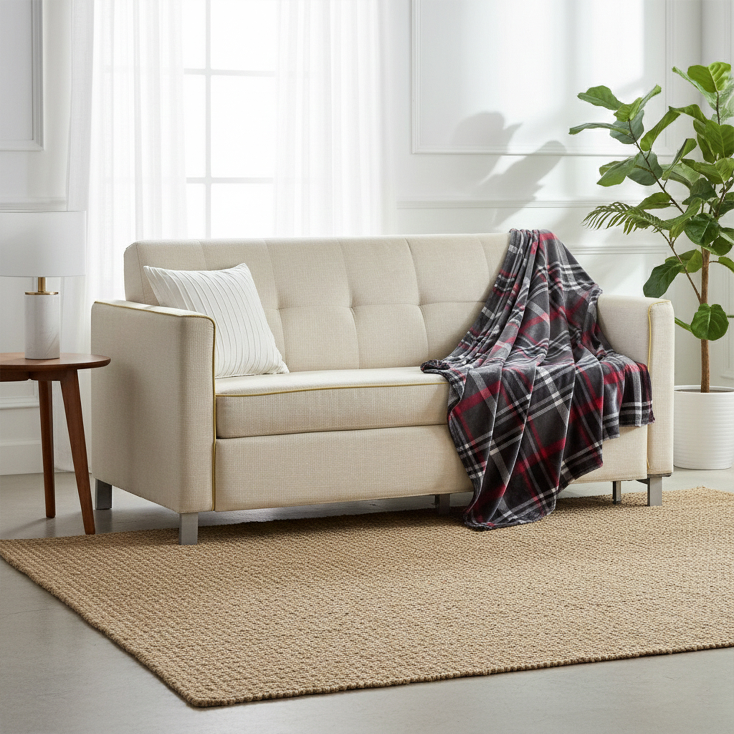 Midnight Plaid Throw Blanket - Gallery 8