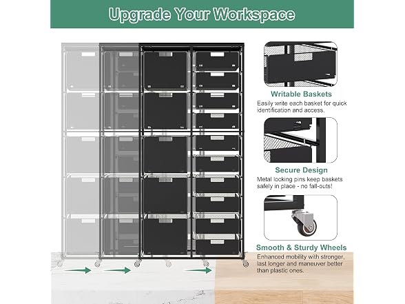 EasyPAG 15-Drawer Rolling Storage Cart