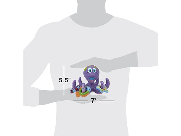 Nuby Floating Purple Octopus with 3 Hoopla Rings Bath Toy