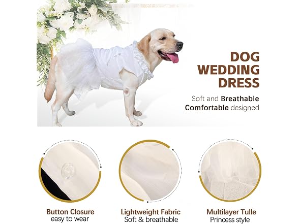 Formal Dog Dresses for Large Dogs White Dog