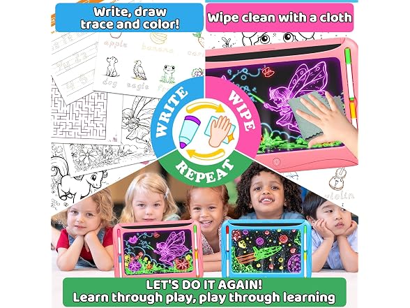 MERGUEZ Magic LED Drawing Board for Kids