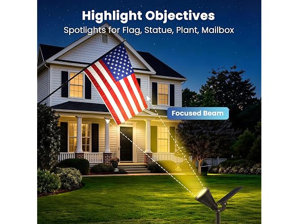 JEJOT 4-Pack Solar Spot Lights Focus