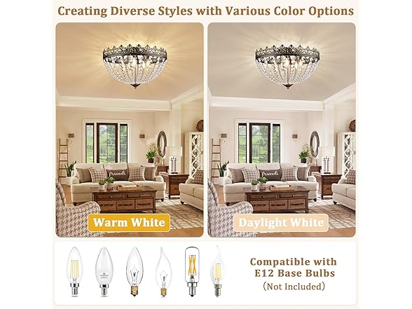 Crystal Chandelier for Bedroom, 5-Light