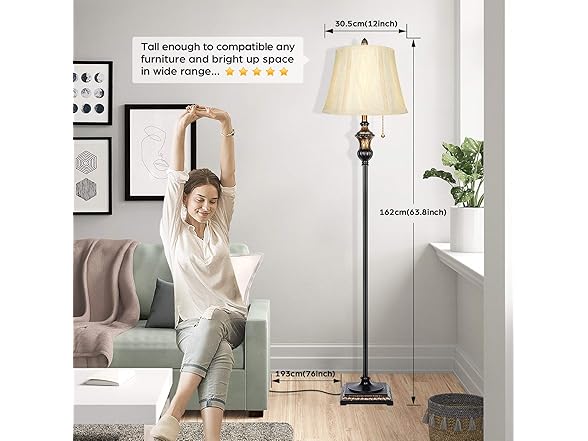 TOBUSA Traditional Floor Lamp