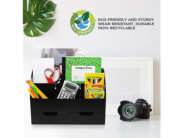 Rustic Wood Desk Organizer & Mail Rack