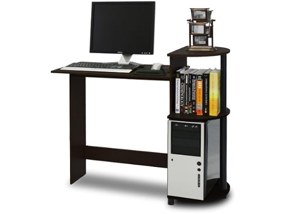 Furinno Compact Computer Desk with Shelves