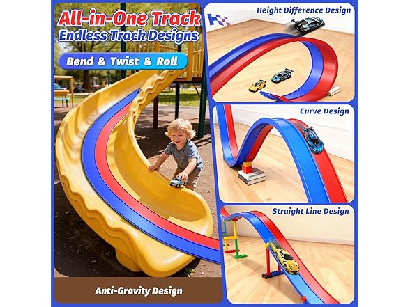 EYEFEAT Double Lane Race Car Track