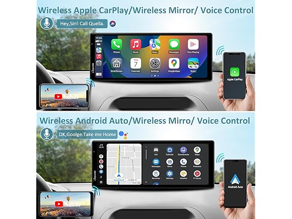 9.3" Wireless CarPlay Screen w/ 4K Cam