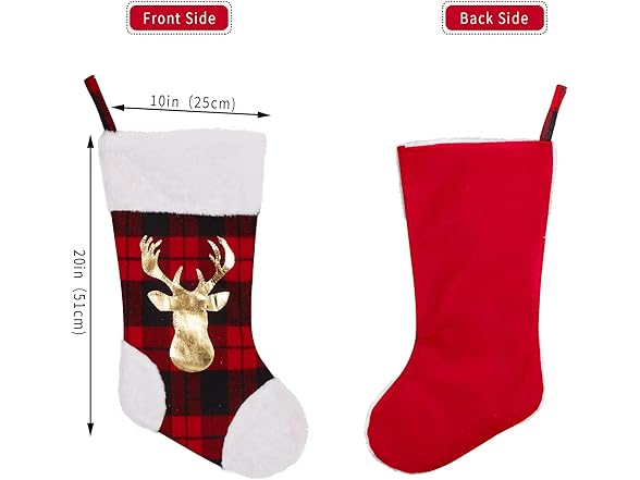 GAOMON 20" Large Christmas Stockings, 3PCs Red