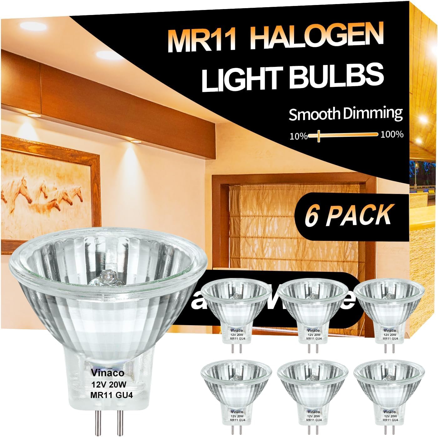 Vinaco GU4 Bulb 20W 12V, 6 Pack - Gallery 6