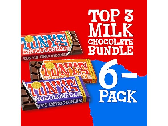 Tonys Chocolonely Milk Choc Bundle 6 Bar