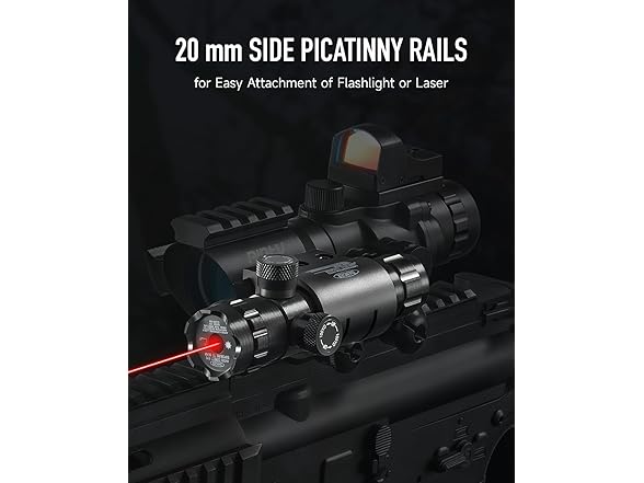 PINTY 4x32 Rifle Scope with Red Dot Sight Combo