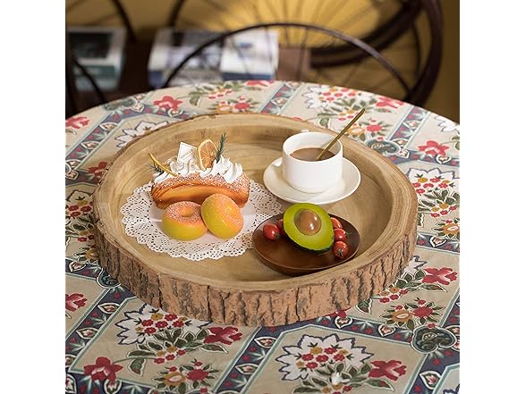 Wood Tree Bark Indented Display Tray 