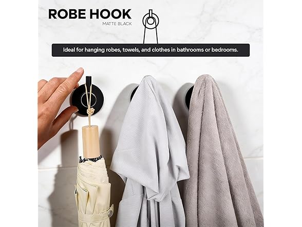 Robe Hook Matte Black Wall Mount