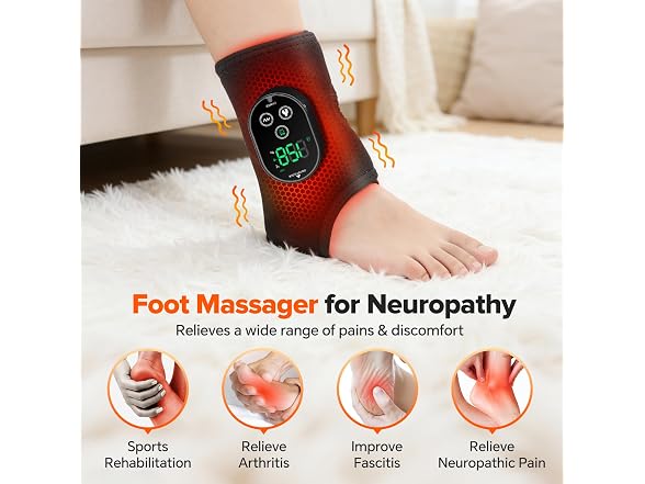 WoloyHeatie Ankle Massagers, 2pk, Black