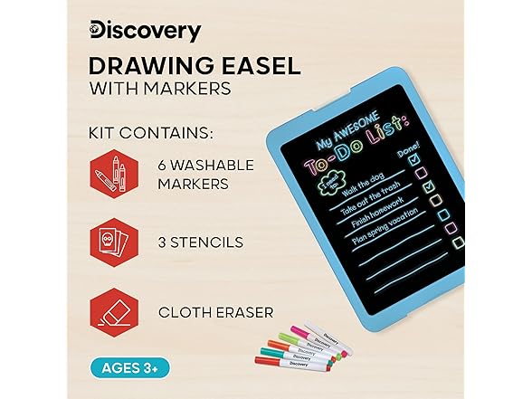 Discovery Discovery Neon Glow Drawing Easel w/ 6 C