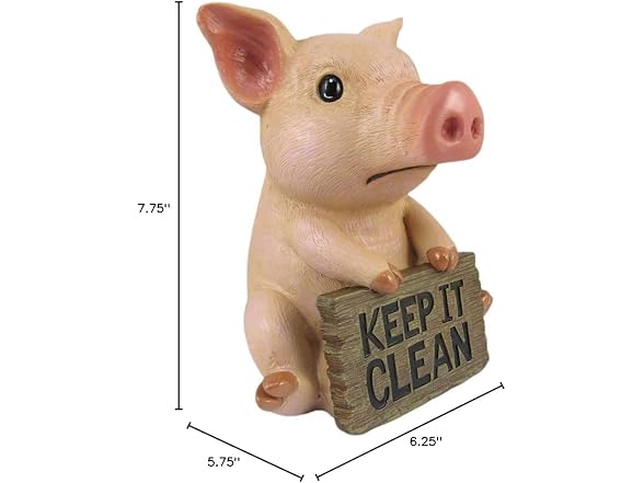 DWK Pig Toilet Tank Decorative Figurine | Pig Bath