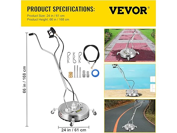 VEVOR Pressure Washer Surface Cleaner, 23in