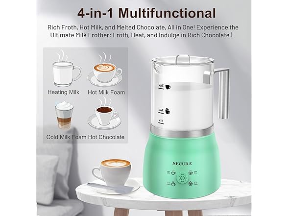 Secura Detachable Milk Frother and Steamer