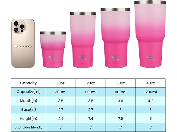 Konokyo 40 oz Tumbler with Handle Sakura