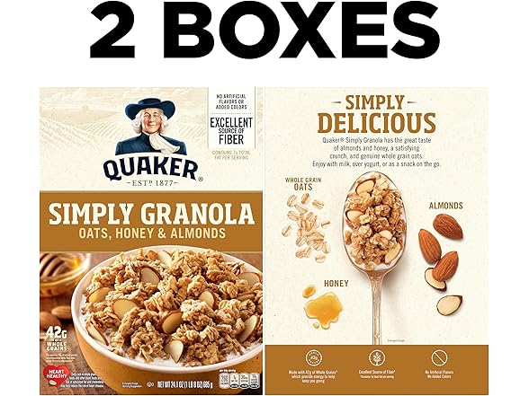 2PK Quaker Simply Granola Honey & Almond