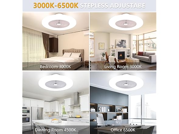 White Bladeless Low Profile Ceiling Fan 
